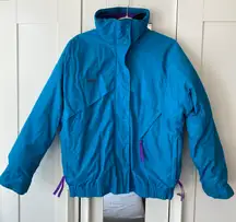 Powder Keg Vintage 90s Ski Jacket Women's L Purple Teal Reversible