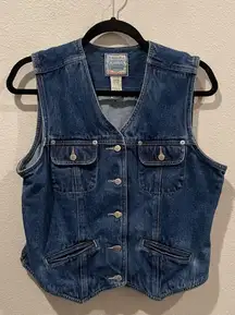 ST JOHN'S BAY Vintage 90's Blue Jean Denim Vest