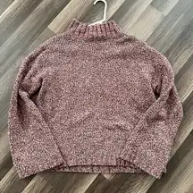 St. John's Bay Womens Peachy Pink Knit Sweater Mock Neck Size L