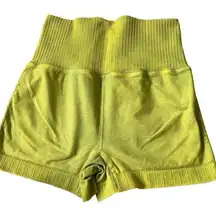 Free People Movement Yellow Green High Waist Stretch Women's Shorts Sz XS | 1-18