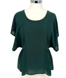 Haute Society Dolman Sleeve Blouse Green Size Small