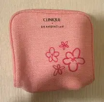 Clinique x Drawbertson Pink Floral Cosmetic Bag | Travel Makeup Pouch