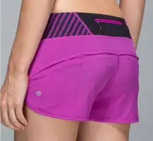 Lululemon Running shorts Speed 4-way Stretch Ultra Violet Wi14 Quilt 27 low rise