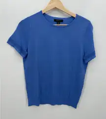 Lands' End Womens Knit Sweater Tee Size S NWT Blue Stretch Office Career Shirt