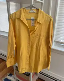 Yellow Abercrombie Button Top