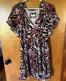 Anthropologie Red and White Flutter Sleeve Mini Sundress