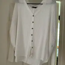 White Button-Up Women's Sweater