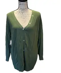 Bloomchic Green Button Front Cardigan Sweater Size 10