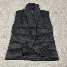 My Anorak Vest Womens XS Black Quilted Duck Down Filled Puffer Zippered Pockets