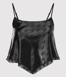 Yitty Iconic Black Satin Midi Crop Top