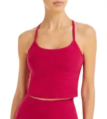 Beyond Yoga Magenta Heathered Racerback Crop Tank Top Size S