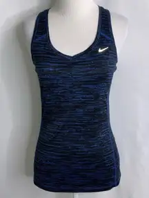 Nike Dri Fit Blue & Black Athletic Exercise Running Razorback Tank XS