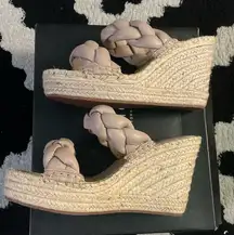 Kenneth Cole Braided Wedge Olivia Sandals - Tan