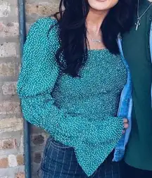 Green Polka Dot Top