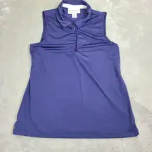 Tommy Bahama Golf  Blue Collared Tank Top‎ Womens Size Large