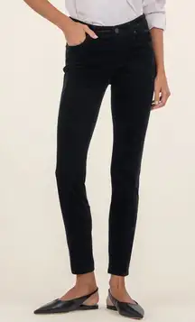 Kut from the Kloth Diana Size 6 Black Skinny Straight Corduroy Velvet Jeans
