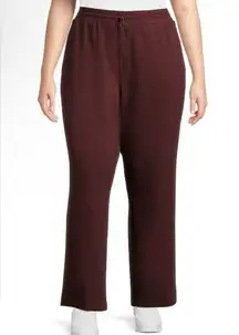 AVIA Pull On Athlesure Pants Size 1X 16W-18W Womens Side Pockets Burgundy New