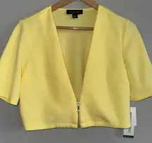 NWT Perceptions Yellow Short Sleeve Bolero Blazer Jacket Woman’s Petite Large PL