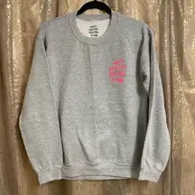 Anti Social Social Club Gray Hot Pink Crew Neck Sweater Womens Small