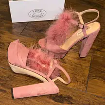 Steve Madden Blush Feathered Heels