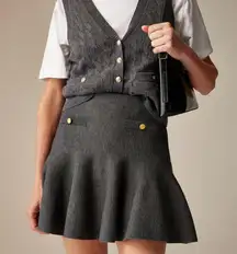 J.Crew A-line Mini Sweater-skirt Merino Wool Heather Carbon