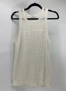 Gap open knit sleeveless split side to fit over hips sweater top