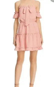 Sage The Label S Pink Ruffle Mini Polka Dot Dress