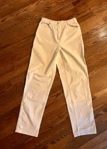 white corduroy high waisted pants