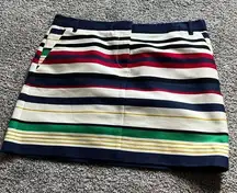 J. Crew Factory A-Line Striped Mini Skirt