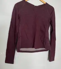 Lululemon Sattva‎ Pullover Bordeaux Drama Merino Wool Bow Sweatshirt 6