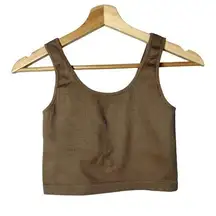 Forever 21 Movement Brown Mocha Ribbed Cropped Athletic Sports Bra M