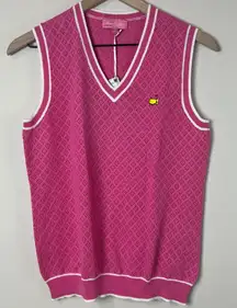 NWT Magnolia Lane Masters Women's Golf Vest Knit Preppy Pink Size Medium