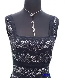 Cache Sheer Illusion Lace Mesh Cami Top New Black White Stretch NWT $98