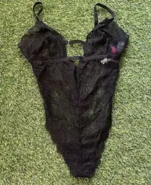 NWT Adore Me Amata 0X Jet Black Bodysuit Lingerie NEW