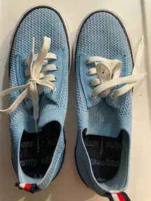 Tommy Hilfiger Unisex Light Blue Knit Sneakers Women’s Size 8 1/2 New Never Worn