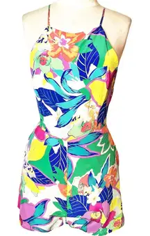 Yumi Kim tropical floral silk romper sz S small