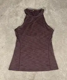 Lululemon & Go Everywhere Tank Top‎ Twisted Back Heathered Bordeaux 8 High Neck