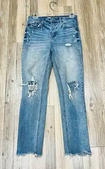 kancan jeans maurices distressed raw hem straight leg jeans size 24