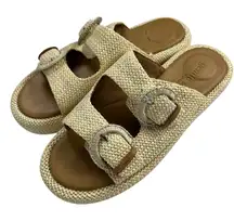 Kenneth Cole Gentle Souls Theresa Woven Platform Buckle Slide Sandals Size 9