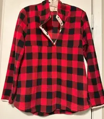 Entro red buffalo plaid fleece pullover size S