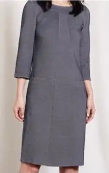 Boden Woven Textured Jacquard Polka Dot Round Neck Sheath Dress Size 10