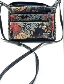 Koltov Crossbody Bag Purse Zippered Floral Adjustable Strap Pockets Medium Sized