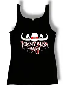 Tommy Guns Band Tank Top Womens T-Shirt Graphic Tee Band Music Country Western