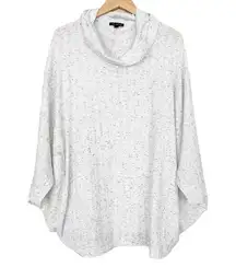 Lane Bryant White Gray Cowl Neck Poncho Sweater Sz 22/24