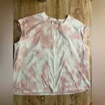 Chelsea & Violet | Pink and White Tie-Dye Crop Top, Size XS