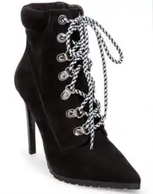 EUC Steve Madden “Destiny” lace up high heeled bootie size 8