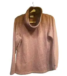 cowl/turtleneck Pullover-
Color: Marled Maroon and white sz L