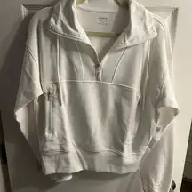 New with tags White Half-Zip Pullover Sweatshirt s tall dynamic fleece old navy