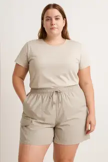 Vintage St. John’s Bay Cargo Shorts 20W Beige Utility Outdoor Gorpcore Granola