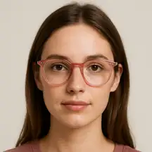 Quay Australia Pink Clear Frame Eyeglasses – Lightweight Round Women’s Readers